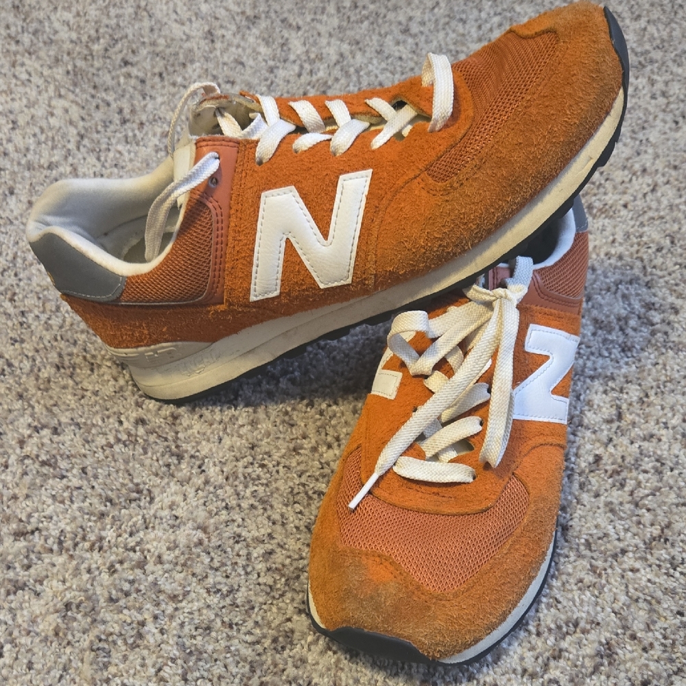 New Balance Burnt Orange and White Sneakers Size 11